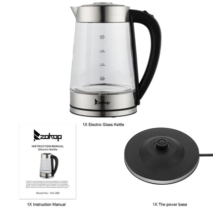 Blue Glass Electric Kettle - HD-250 220V 2000W 2L