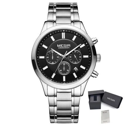 MEGIR Stainless Steel Waterproof Wrist Watches for Men Luminous Chronograph Business Quartz Men's Casual Clock Reloj Hombre-18