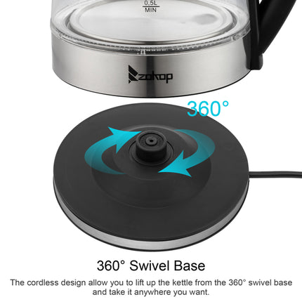 Blue Glass Electric Kettle - HD-250 220V 2000W 2L